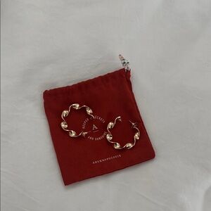 Anthropologie Gold Hoop Earrings